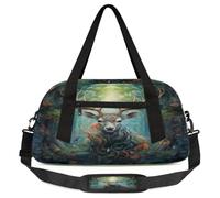 Bolsas de lona abstractas de alce para niños, para niñas y niños, bolsa deportiva ligera de ciervo, bolsa de gimnasio para niños, bolsa de viaje para fin de semana, bolsa de baile, Alce abstracto,