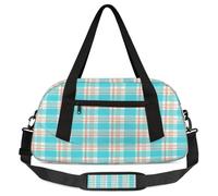 Bolsas de lona clásicas a cuadros para niños y niñas, bolsa deportiva ligera a cuadros azules, bolsa de gimnasio para niños, pequeña bolsa de viaje para fin de semana, bolsa de viaje para bailar,