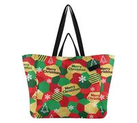 Bolsas de lona con asas, bolsas de comestibles para cocina, dama de honor, para hombres, viajes, playa, boda, lavandería, Feliz Navidad, lentejuelas doradas