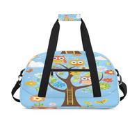 Bolsas de lona con diseño de búhos, flores, árboles, para mujeres, hombres, niños, niñas, niños, durante la noche, fin de semana, bolsa de viaje, bolsa de deporte de 24 L, bolsa de deporte para