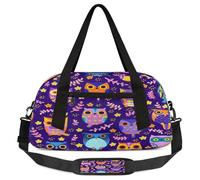 Bolsas de lona con diseño de búhos morados para niños y niñas, bolsa deportiva ligera para gimnasio, para fin de semana, para llevar durante la noche, para llevar en el fin de semana, bolsa de viaje o