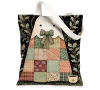 Bolsas de lona con diseño de fantasmas de Navidad, bolsas reutilizables para invierno, ligeras, lavables, con correa para el hombro, Varios colores, 13x15 Inch