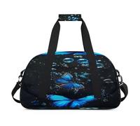 Bolsas de lona con diseño de mariposas y burbujas para mujeres, hombres, niños y niñas, bolsa de viaje para fin de semana, bolsa de viaje de 24 L, bolsa de deporte para gimnasio, bolsa de práctica,