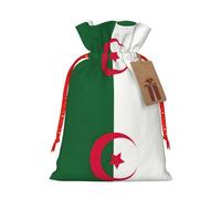 Bolsas de lona con estampado de bandera de Argelia reutilizables para artículos a granel, varios tamaños para todas las ocasiones