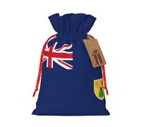 Bolsas de lona con estampado de bandera de las Islas Turcas y Caicos, bolsas reutilizables para artículos a granel, varios tamaños para todas las ocasiones