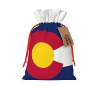 Bolsas de lona con estampado de bandera del estado de Colorado, bolsas reutilizables para artículos a granel, varios tamaños para todas las ocasiones