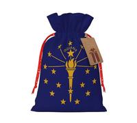 Bolsas de lona con estampado de bandera del estado de Indiana, bolsas reutilizables para artículos a granel, varios tamaños para todas las ocasiones