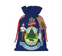 Bolsas de lona con estampado de bandera del estado de Maine, bolsas reutilizables para artículos a granel, varios tamaños para todas las ocasiones