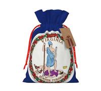 Bolsas de lona con estampado de bandera del estado de Virginia, bolsas reutilizables para artículos a granel, varios tamaños para todas las ocasiones