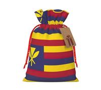 Bolsas de lona con estampado de bandera del Reino de Hawái, bolsas reutilizables para artículos a granel, varios tamaños para todas las ocasiones