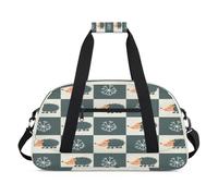 Bolsas de lona con estampado de erizo para niñas y niños, bolsa de viaje de fin de semana de 24 litros, bolsa de deporte para gimnasio, práctica, color, 24 L, Organizador de bolsas