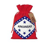 Bolsas de lona con estampado de la bandera del estado de Arkansas, bolsas reutilizables para artículos a granel, varios tamaños para todas las ocasiones