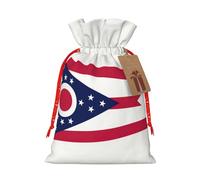 Bolsas de lona con estampado de la bandera del estado de Ohio, bolsas reutilizables para artículos a granel, varios tamaños para todas las ocasiones