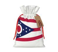 Bolsas de lona con estampado de la bandera del estado de Ohio, bolsas reutilizables para artículos a granel, varios tamaños para todas las ocasiones
