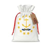 Bolsas de lona con estampado de la bandera del estado de Rhode Island, bolsas reutilizables para artículos a granel, varios tamaños para todas las ocasiones