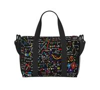 Bolsas de lona con fórmula matemática para viajes, bolsas de viaje ligeras para artículos personales, bolsas de gimnasio para hombres y mujeres, Negro -, Talla única