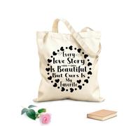 Bolsas de lona con impresión digital Tela de 12 oz de grosor Cada historia de amor es hermosa, pero la nuestra es mi tipografía de amor favorita, día de San Valentín. Se usa como neceser 31x36cm