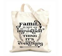 Bolsas de lona con impresión digital Tela de 12 oz de grosor Diseño de impresión tipográfica con cita de amor familiar. La familia no es algo importante, es todo. Se usa como neceser 25x30cm Pequeño