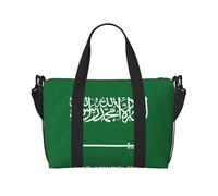 Bolsas de lona con la bandera de Arabia Saudita para viajes, bolsas de viaje ligeras para artículos personales, bolsas de gimnasio para hombres y mujeres, Negro -, Talla única