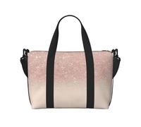 Bolsas de lona con papel tapiz de color oro rosa para viajes, ligeras bolsas de viaje Oxford para artículos personales para mujeres, bolsas de gimnasio ideales para hombres, Black, Talla única