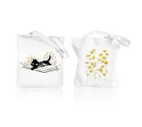 Bolsas De Lona De 2 Piezas Para Compras, Diseño De Gatos Para Mujeres - Tamaño Pequeño