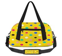 Bolsas de lona de color arcoíris con lunares para niños y niñas, bolsa de deporte ligera para gimnasio, bolsa de viaje o baile, Lunares de color arcoíris, 18.5L x 7.8W x 9.4H
