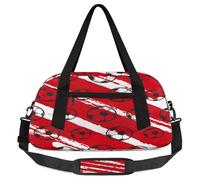 Bolsas de lona de fútbol a rayas para niños y niñas, bolsa de deporte ligera para gimnasio, bolsa de viaje para fin de semana, bolsa de baile, Rayas de fútbol, 18.5L x 7.8W x 9.4H