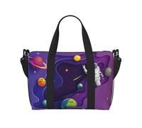 Bolsas de lona de mano para mujer, bolsa de viaje para fin de semana, astronauta en misión en el espacio exterior, bolsa de viaje, artículos esenciales de viaje, bolsa deportiva para gimnasio para