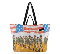 Bolsas de lona de moda, bolsas de comestibles de cocina, bolsa de uso diario para hombres, viajes, cocina, tienda, soldados, marchando en desfile