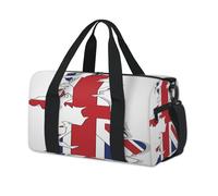 Bolsas de lona deportivas con bandera de mapa del Reino Unido para niños, niñas, mujeres, hombres, bandera británica, para fin de semana, bolsa de viaje para llevar al gimnasio, bolsas de lona