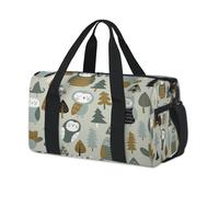 Bolsas de lona deportivas con diseño de búho de dibujos animados para niños, niñas, niños, mujeres, hombres, búhos, lindos animales para pasar la noche, fin de semana, bolsa de viaje para llevar al