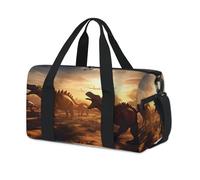 Bolsas de lona deportivas con diseño de dinosaurios y animales del bosque de la antigüedad para niños, niñas, mujeres, hombres, durante la noche, fin de semana, bolsa de viaje para llevar al gimnasio