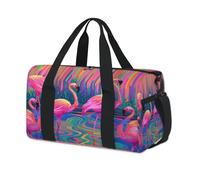 Bolsas de lona deportivas con diseño de flamencos de acuarela para niños, niñas, mujeres, hombres, durante la noche, fin de semana, bolsa de viaje para llevar al gimnasio, bolsas de lona casuales