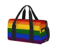 Bolsas de lona deportivas con diseño de rayas arcoíris para niños, niñas, mujeres, hombres, colorido arco iris, bolsa de viaje para fin de semana, bolsa de viaje para llevar al gimnasio, bolsas de