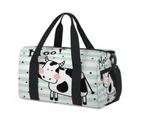Bolsas de lona deportivas con diseño de vaca a rayas para niños, niñas, mujeres, hombres, vacas, durante la noche, fin de semana, bolsa de viaje para llevar al gimnasio, bolsas de lona casuales