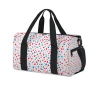 Bolsas de lona deportivas con estampado de huellas de corazón para niños, niñas, niños, mujeres y hombres, bolsa de viaje para fin de semana, bolsa de viaje informal para llevar al gimnasio
