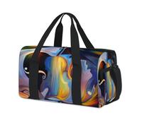 Bolsas de lona deportivas con música humana abstracta para niños, niñas, niños, mujeres, hombres, música colorida durante la noche, fin de semana, bolsa de viaje para llevar al gimnasio, bolsas de