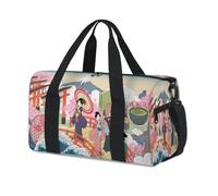 Bolsas de lona deportivas con paisaje japonés retro para niños, niñas, mujeres, hombres, bolsa de viaje para fin de semana de Japón, bolsa de viaje informal para llevar al gimnasio