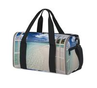 Bolsas de lona deportivas con palmeras tropicales en una isla, para niños, niñas, mujeres, hombres, para fin de semana, para viajes, gimnasio, uso casual