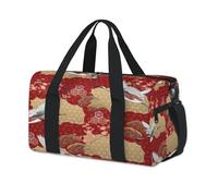 Bolsas de lona deportivas con patrón de kimono japonés para niños, niñas, mujeres, hombres, grullas japonesas, para fin de semana, bolsa de viaje para llevar al gimnasio, bolsas de lona casuales