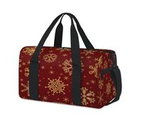 Bolsas de lona deportivas de copo de nieve para niños, niñas, mujeres, hombres, copos de nieve dorados, bolsa de viaje para fin de semana, bolsa de viaje para llevar al gimnasio, bolsas de lona