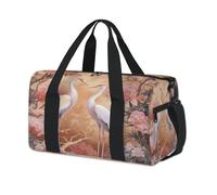 Bolsas de lona deportivas japonesas con grullas de flores para niños, niñas, mujeres, hombres, durante la noche, fin de semana, bolsa de viaje para llevar al gimnasio, bolsas de lona casuales
