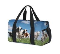 Bolsas de lona deportivas para niños, niñas, mujeres, hombres, lindas vacas durante la noche, fin de semana, bolsa de viaje, gimnasio, casual, bolsa de lona