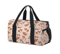 Bolsas de lona deportivas para niños, niñas, niños, mujeres y hombres, lindo perro corgi durante la noche, fin de semana, bolsa de viaje para llevar al gimnasio, bolsas de lona casuales