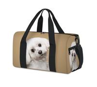 Bolsas de lona deportivas para niños, niñas, niños, mujeres y hombres, lindos perros malteses durante la noche, fin de semana, bolsa de viaje, bolsa de viaje para gimnasio, bolsas de lona casuales