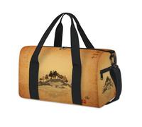 Bolsas de lona deportivas tradicionales japonesas con pintura de tinta para niños, niñas, niños, mujeres y hombres, estilo zen japonés, para fin de semana, fin de semana, bolsa de viaje para llevar al