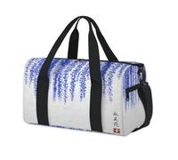 Bolsas de lona deportivas tradicionales japonesas de glicinia para niños, niñas, mujeres, hombres, flores de glicina, bolsa de viaje para fin de semana, bolsa de viaje casual para llevar al gimnasio