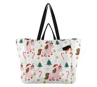 Bolsas de lona impermeables para cocina, bolsas de comestibles para hombres, viajes, playa, fiesta, Feliz Navidad, rubor, psicodélico, cuernos equinos