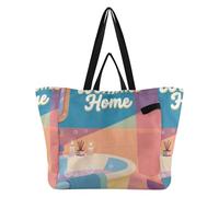 Bolsas de lona ligeras para cocina, bolsas de compras para hombres, viajes, playa, boda, lavandería, baño, arte "Welcome Home"