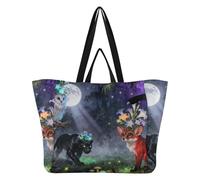 Bolsas de lona ligeras para cocina, para dama de honor, regalos de boda, fiestas, animales nocturnos y flores de luz de luna